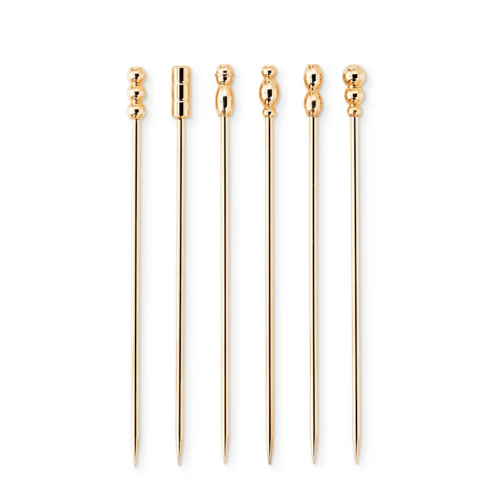 Antique Brass Cocktail Picks, Set of 6