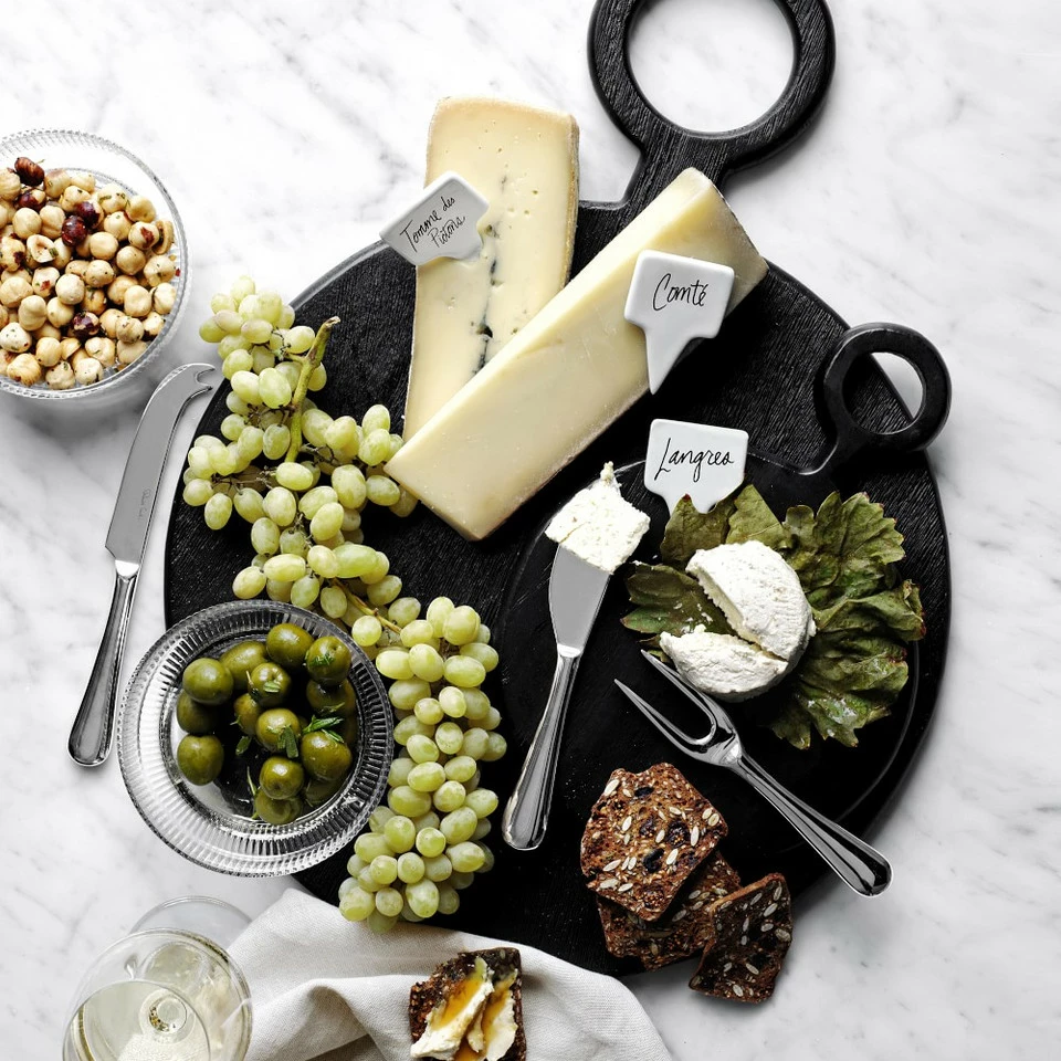 Black Wood Round Cheese Boards - Image 2