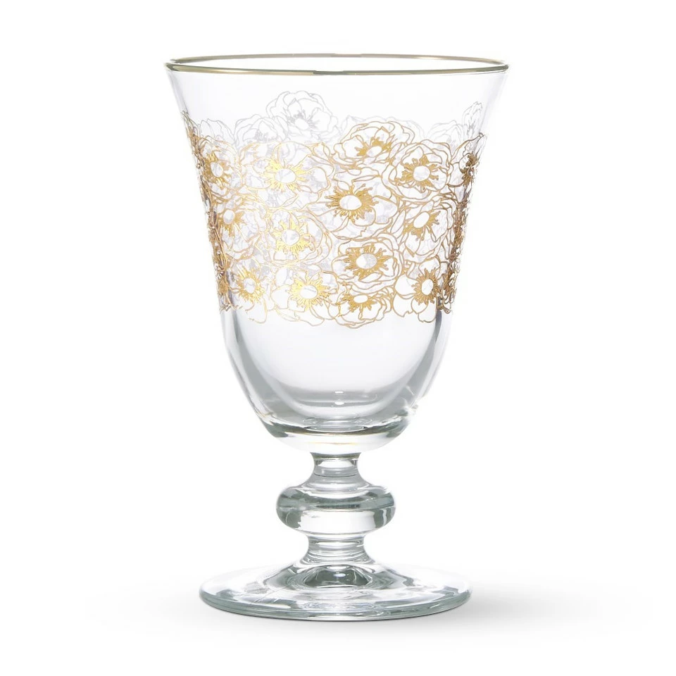 Gold Floral Goblet