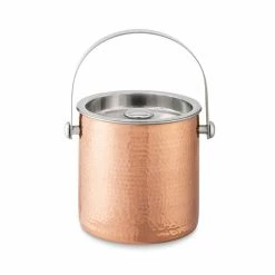 Hammered-Copper Ice Bucket With Lid