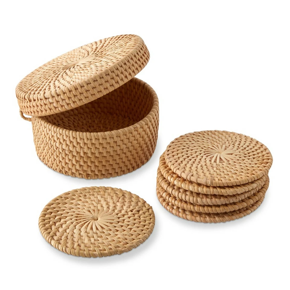 Light Woven Coasters, Set of 6