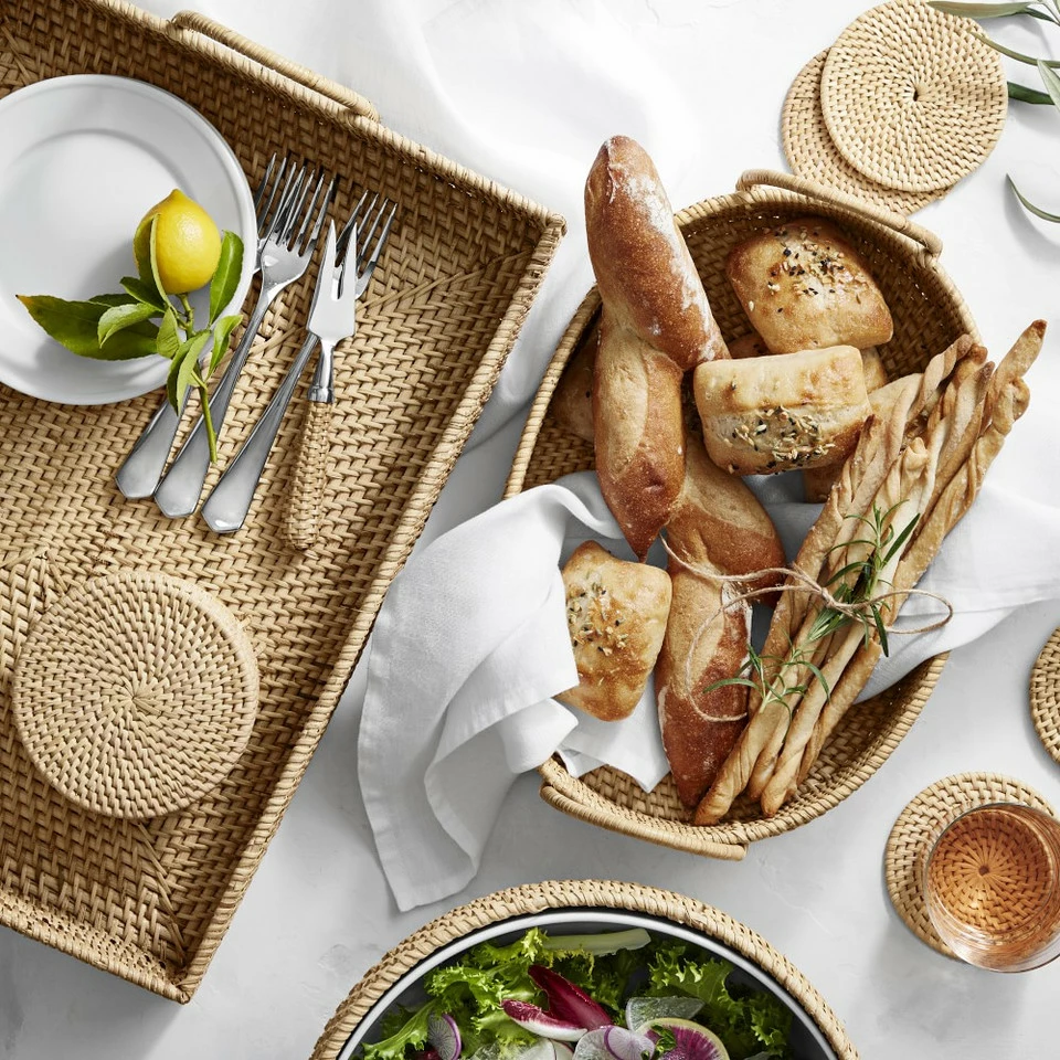 Light Woven Coasters, Set of 6 - Image 9