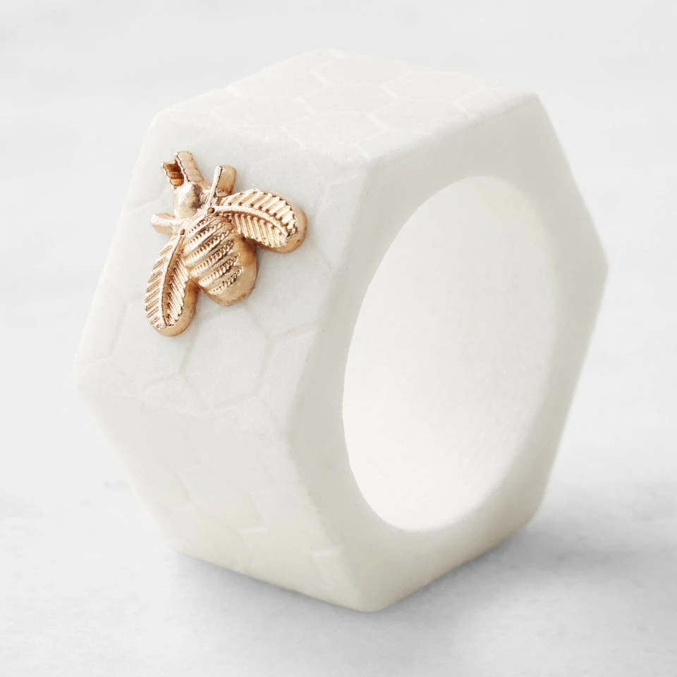 Marble Honeycomb Napkin Rings - Image 2