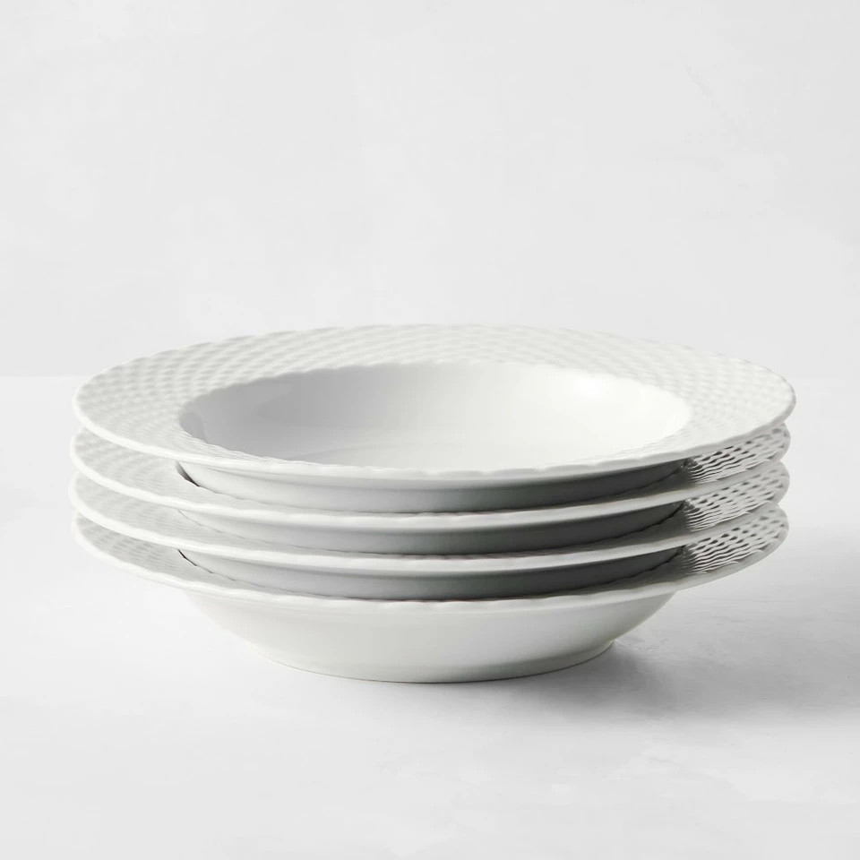 Pillivuyt Basketweave Porcelain Soup Plate