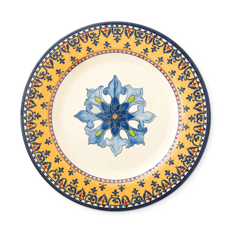 Sicily Outdoor Melamine Dinner Plates, Yellow - Image 2