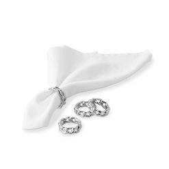 Silver Chain Link Napkin Rings, Set of 4