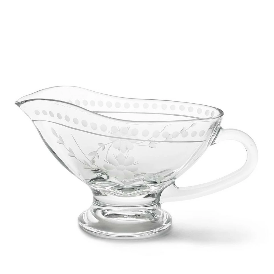 Vintage Etched Gravy Boat