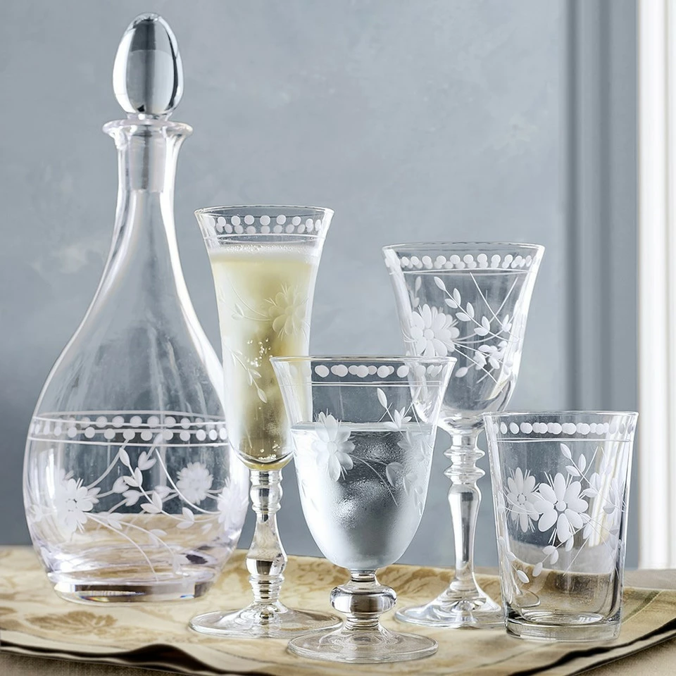 Vintage Etched Water Glass - Image 3