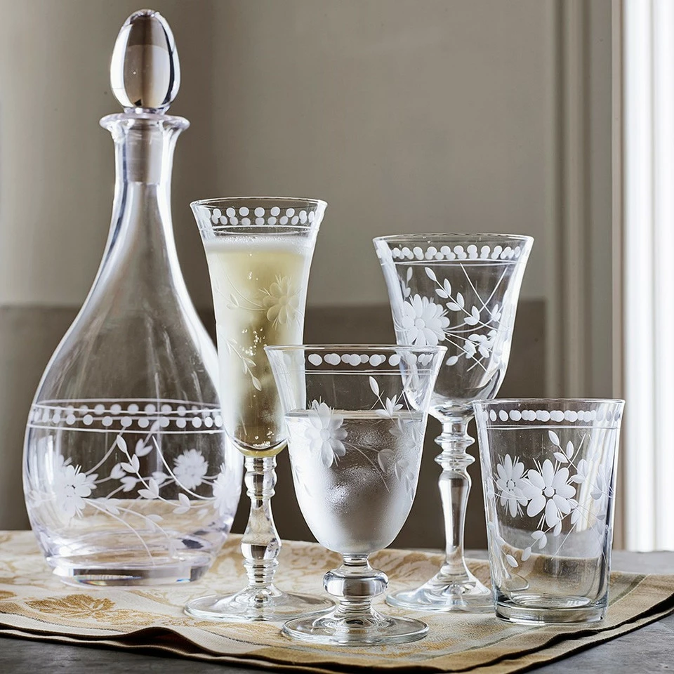 Vintage Etched Water Glass - Image 7