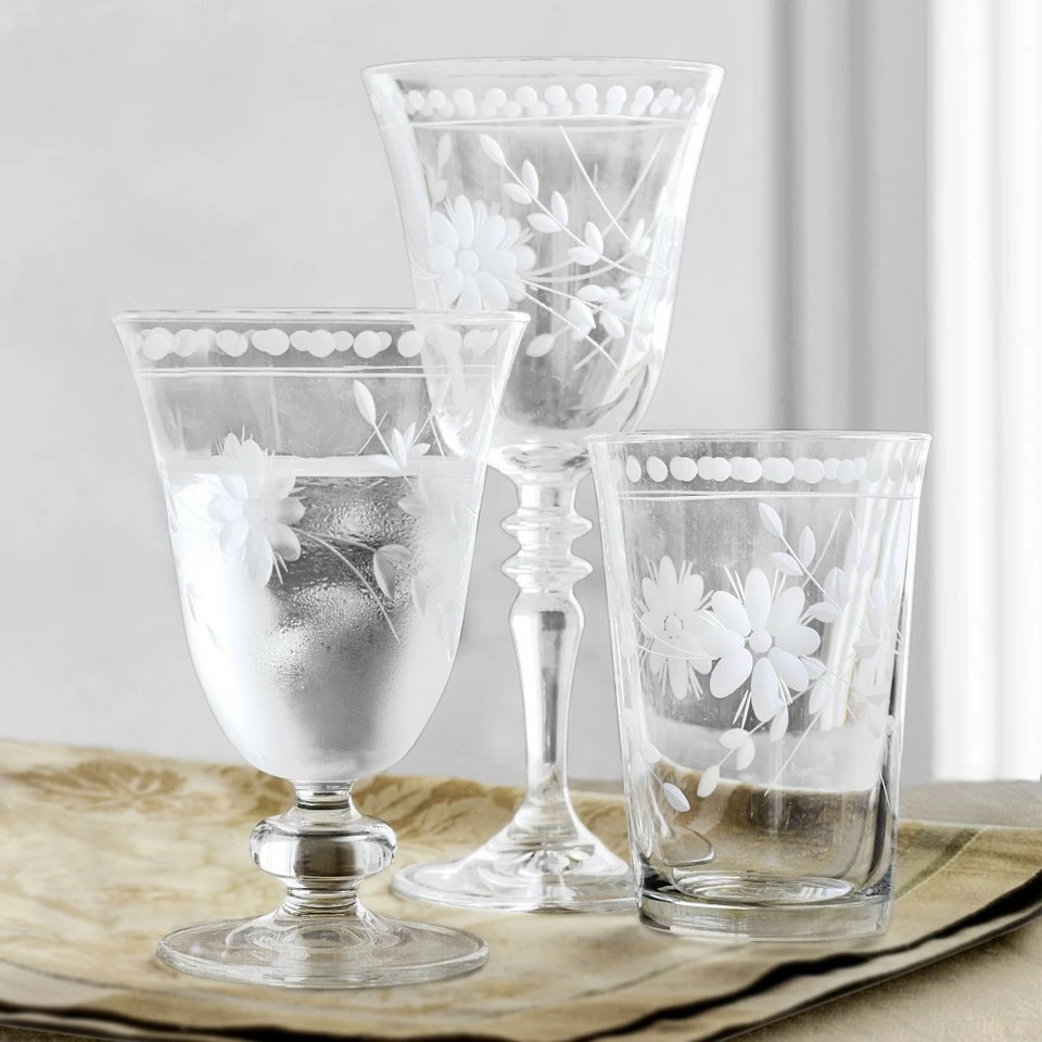 Vintage Etched Water Glass - Image 19