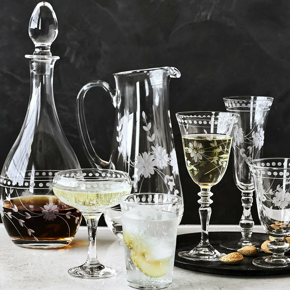 Vintage Etched Water Glass - Image 10