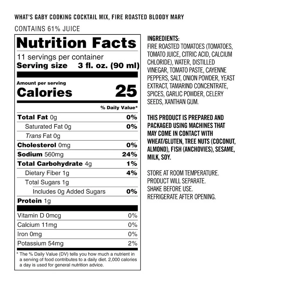 What's Gaby Cooking Cocktail Mix, Fire Roasted Bloody Mary - Image 3